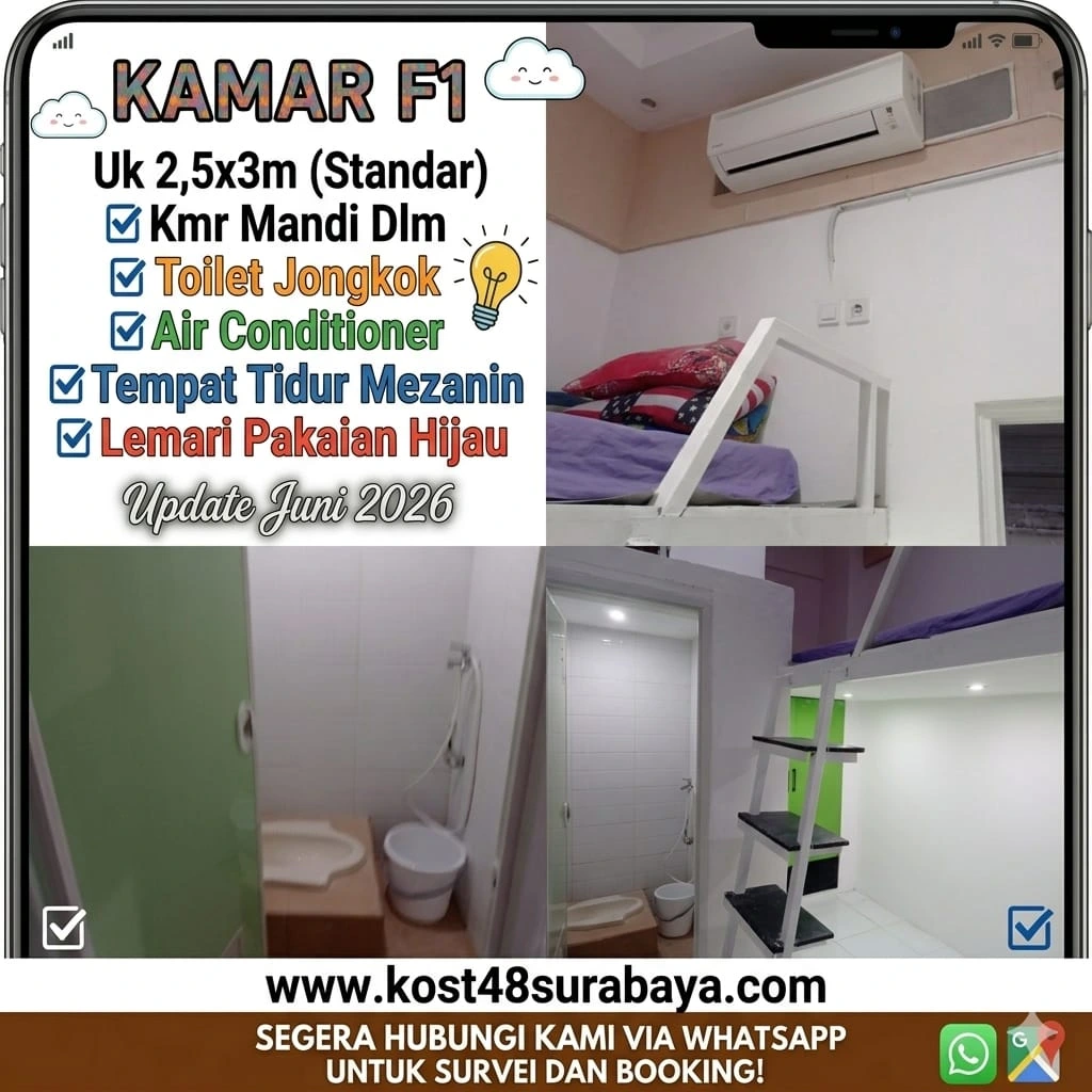 Foto Kamar F1 (Deluxe Room)  Kost Surabaya